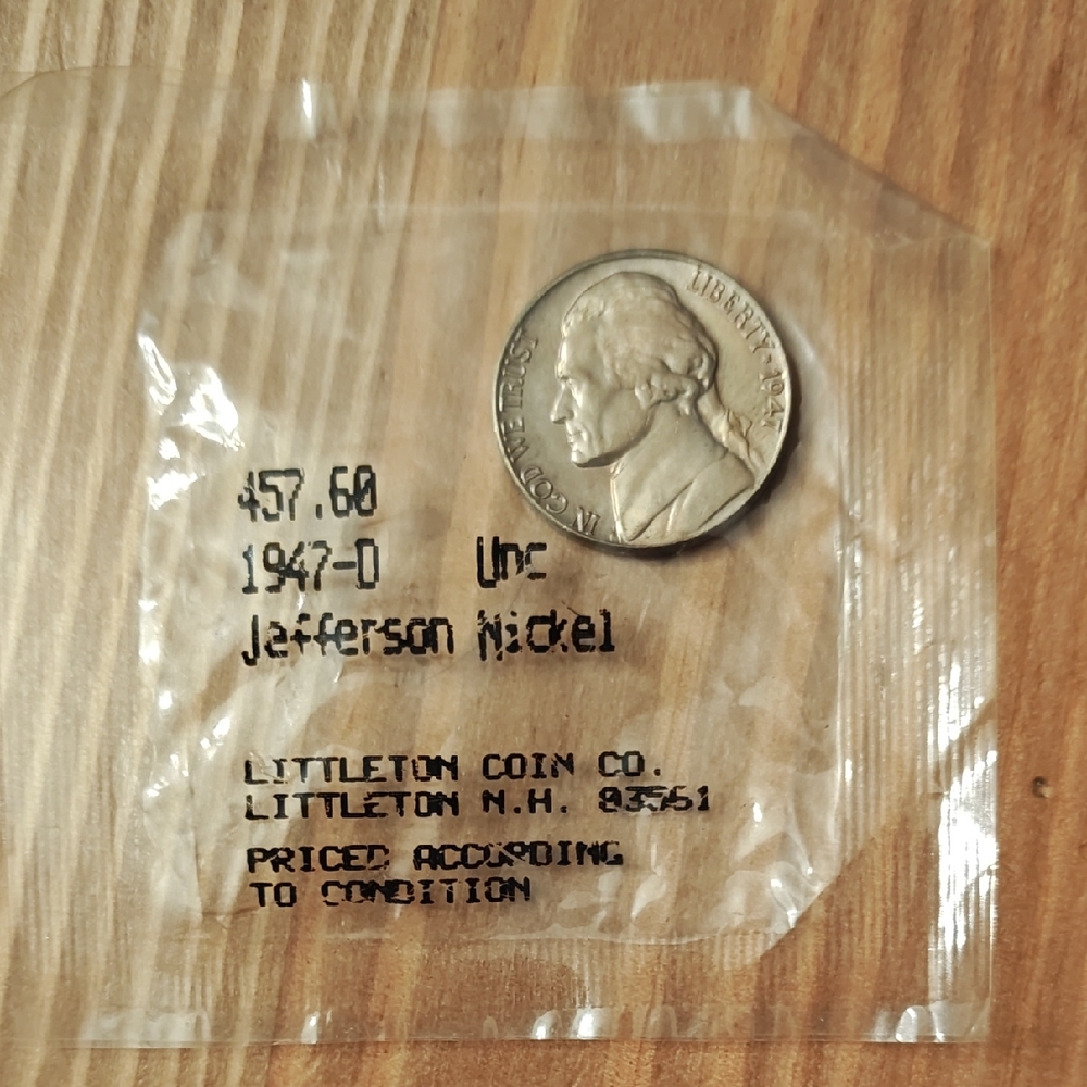 1947-D Jefferson Nickel in Packaging